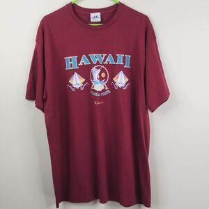 Vintage 1996 Hawaii Aloha State Kauai Short Sleeve Frontside Graphic Tee Large